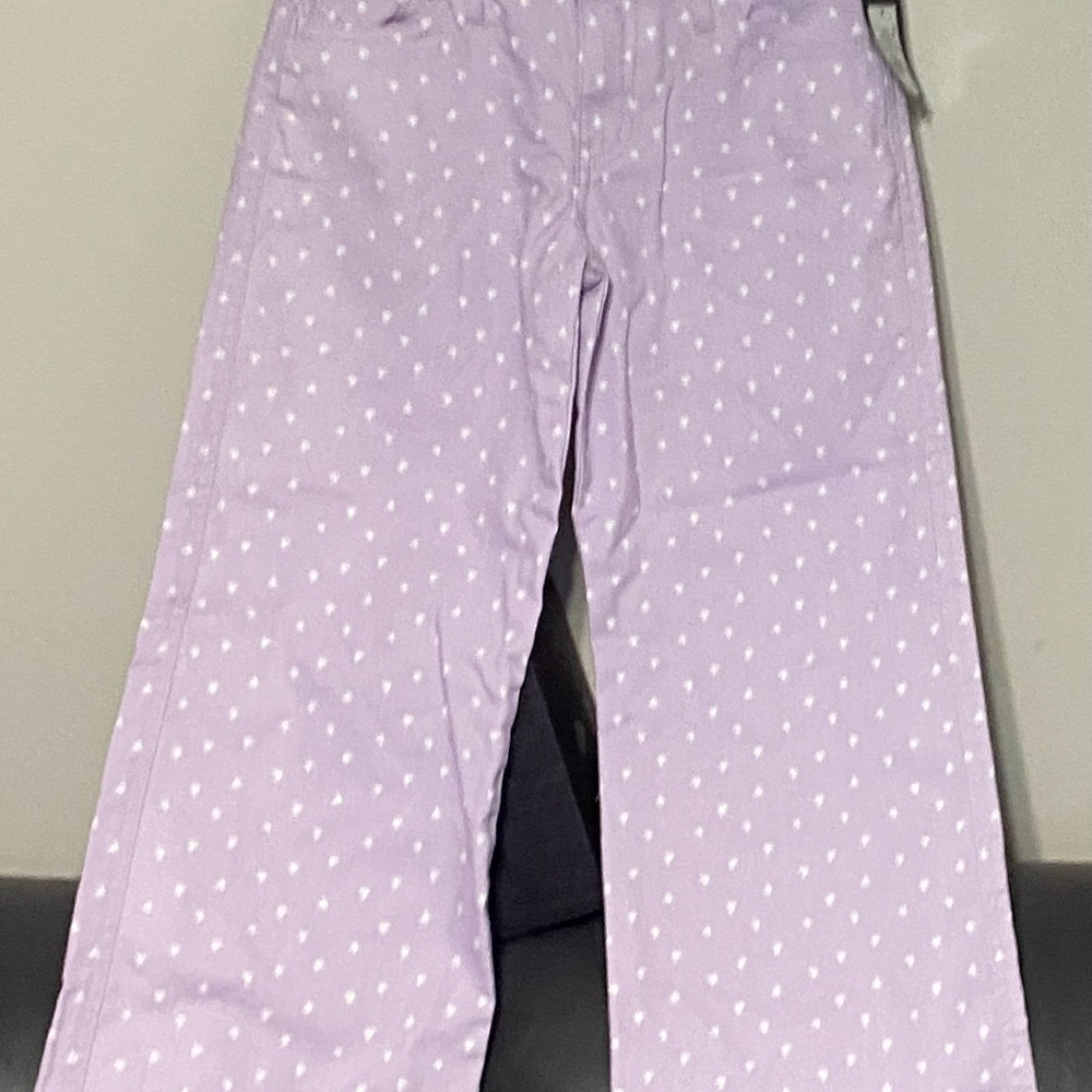 Art Class Kids Jeans in Light Purple with White Hearts
